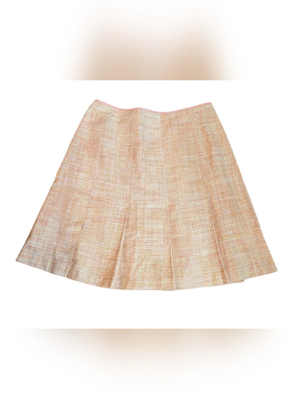 Pendleton 100% Silk Tweed A-Line Skirt Size 16 | Peach Pastel Lined - Picture 3 of 8